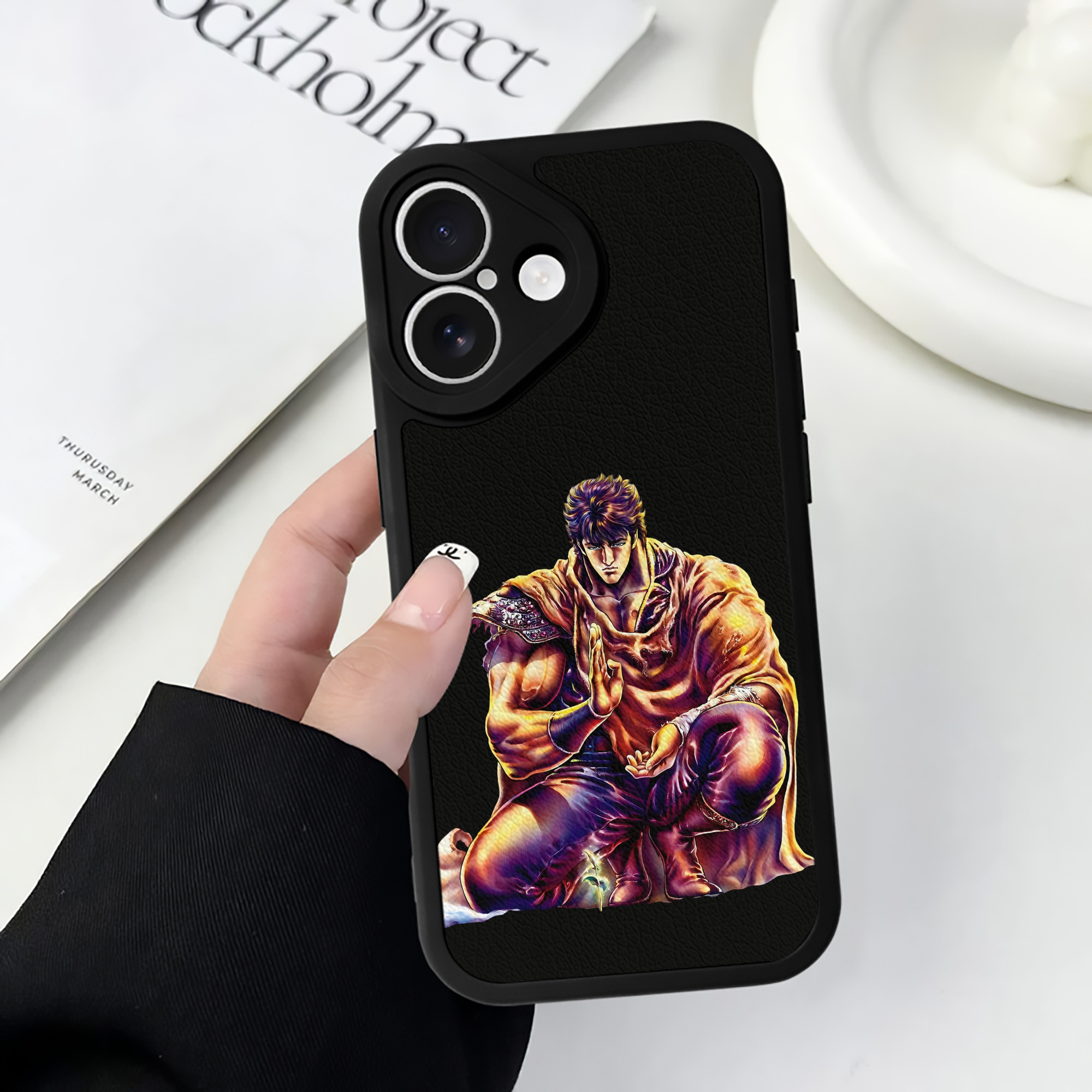 （画像用） 北斗の拳 Fist of the North Star 【iPhone 16シリーズ対応】シリコンスマホケース（レザー調） 材質：シリコン